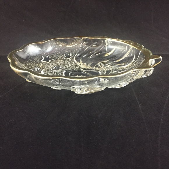 MIKASA Angel Song Gold Trim Clear Glass Candy Sweets Nuts Trinket Dish Christmas - Picture 4 of 9